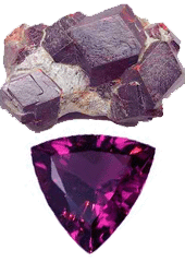Альмандин - это лиловый (красно-фиолетовый) гранат.Альмандин - это самая твердая из разновидностей гранатов.