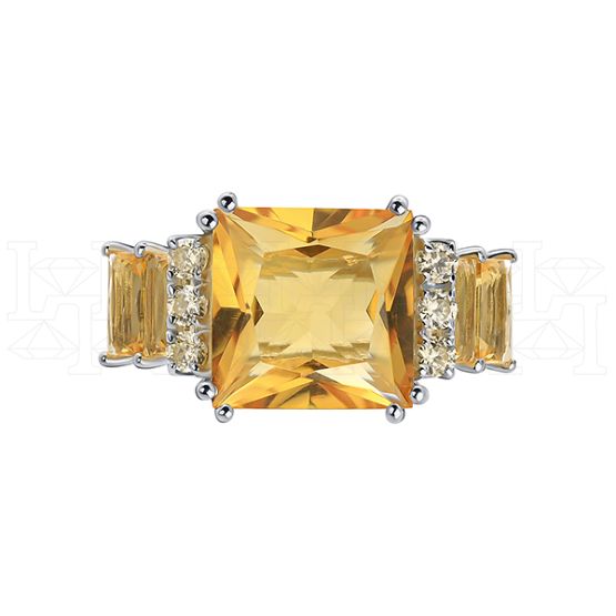 Фото - Кольцо из белого золота с цитрином из коллекции "Акварель" R9275-14224 (420)