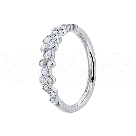 Фото - Кольцо из белого золота с бриллиантами из коллекции "Обручальные кольца с дорожкой" R9188-13402 (241)
