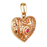 Подвеска сердце из белого золота с рубином P3567-4679 (193)