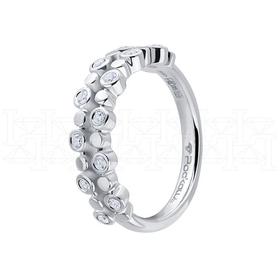 Фото - Кольцо из белого золота с бриллиантами из коллекции "Обручальные кольца с дорожкой" R9183-13397 (241)