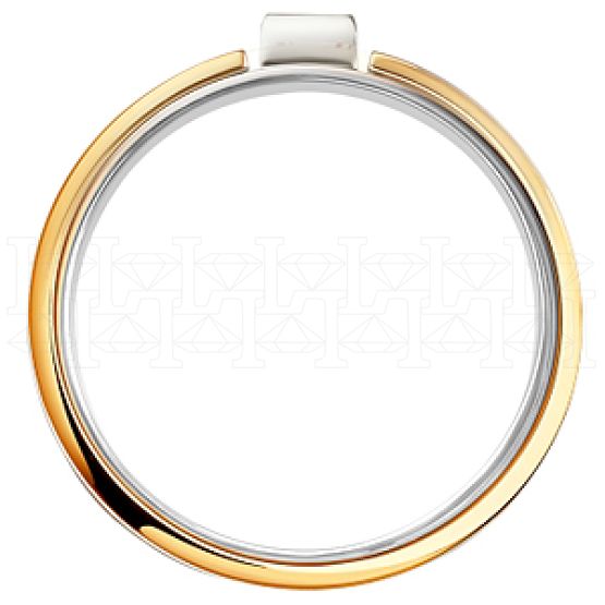 Фото - Кольцо двойное из рыже-белого золота с бриллиантом из коллекции "Двойные обручальные кольца" R3864-4778 (242)