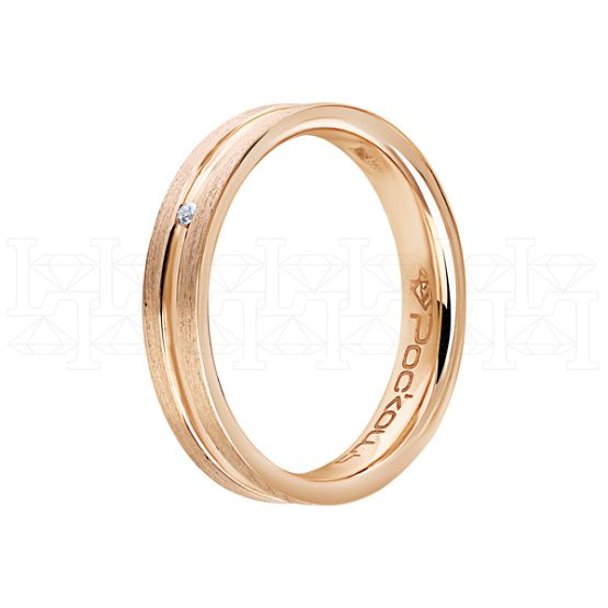 Фото - Кольцо из рыжего золота с бриллиантом из коллекции "Парные обручальные кольца" R7548-10353 (210)