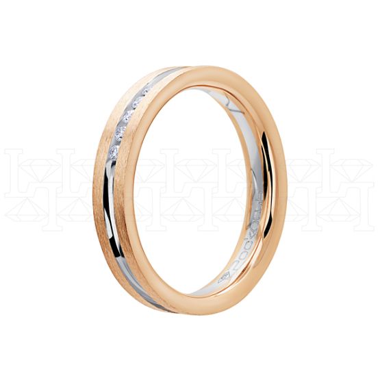 Фото - Кольцо из рыже-белого золота с бриллиантами из коллекции "Парные обручальные кольца" R7546-13152 (210)