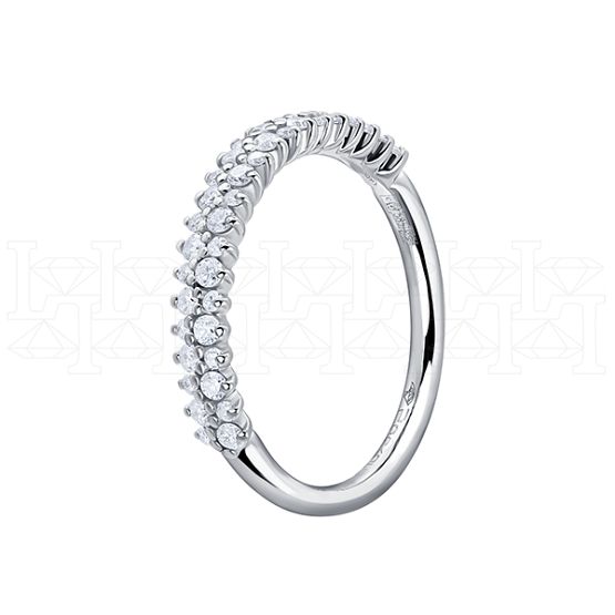 Фото - Кольцо из белого золота с бриллиантами из коллекции "Обручальные кольца с дорожкой" R9185-13399 (241)