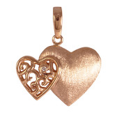 Подвеска сердце из белого золота с бриллиантом P3005-3658 (193)